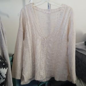 DONATED***Pink rose premium button up sweater